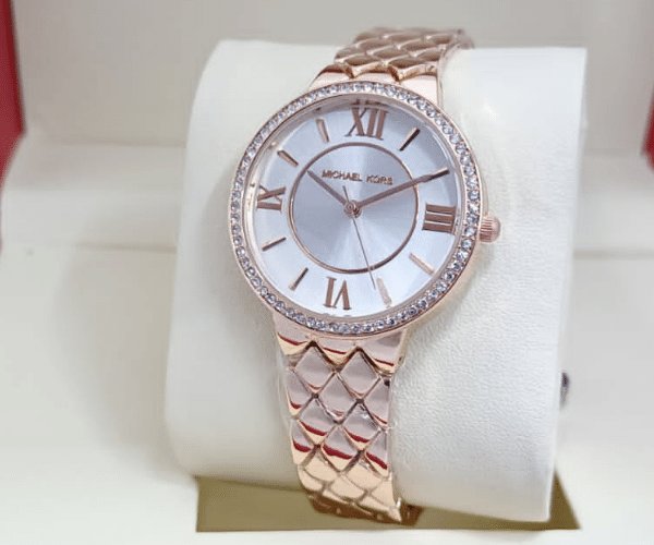 Ladies wrist watch Rose Gold with Silver Face