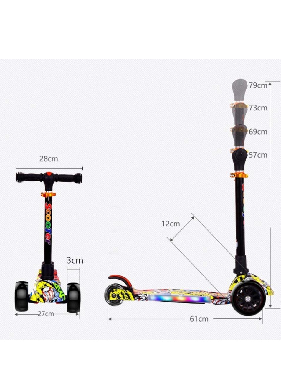 Coolbaby Kids Scooter 3 Wheels Scooter For Kids, Adjustable Handlebars