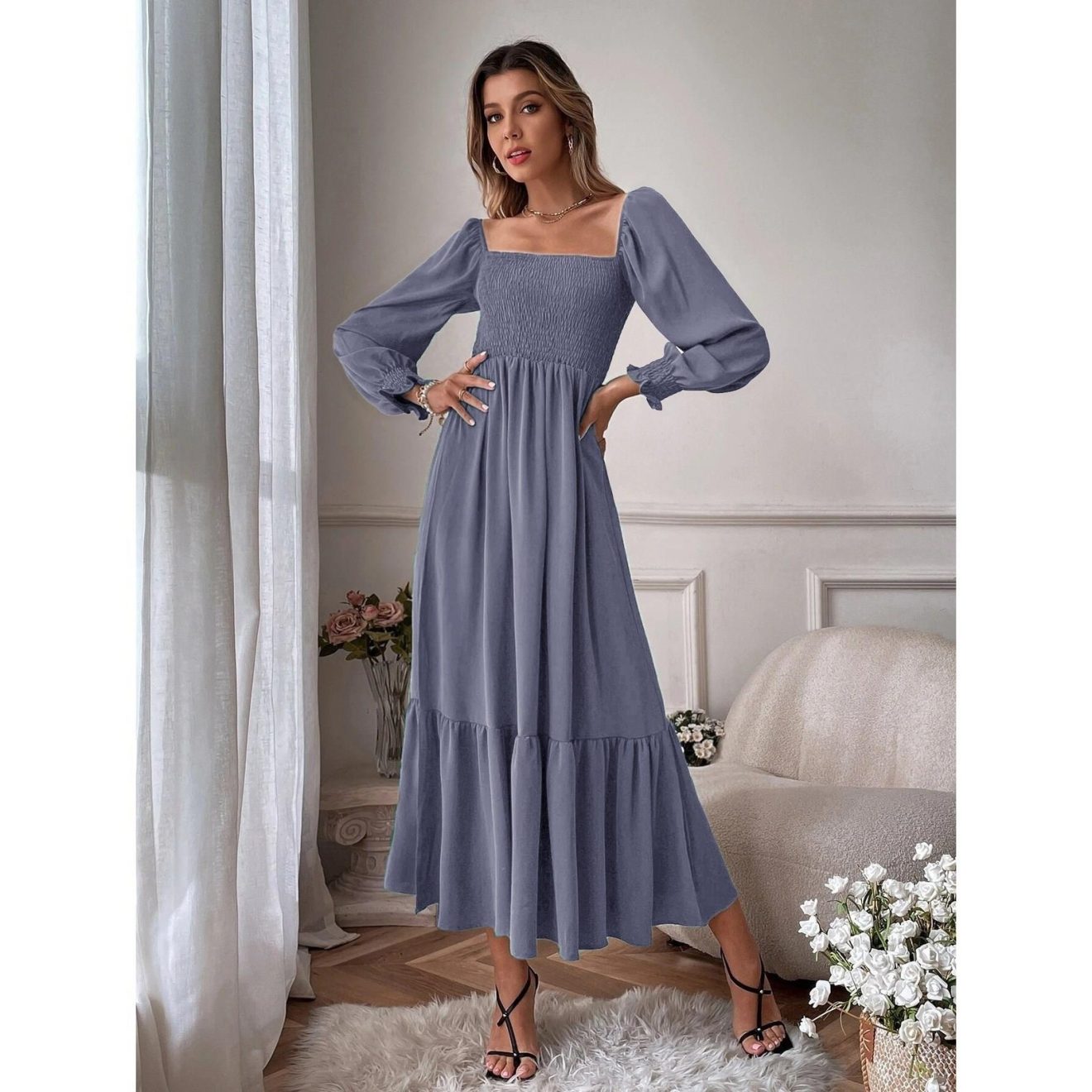 Long casual dress Blue