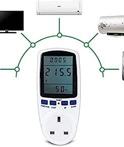ORiTi LCD Display Digital Power Energy Meter AC 230V - 250V Power Consumption Energy Monitor Cost Calculator Watt Voltage Amp Meter