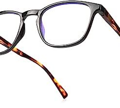 Baytion Blue Light Eyewear，Blue Light Blocking Glasses Men Women, 16.5g Ultra Light PC Computer Eyewear Filter Blue Light Digital Devices [Tortoise Shell Arm Frame] [No Prescription]