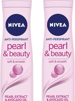 NIVEA Antiperspirant Spray for Women, Pearl & Beauty Pearl Extracts, 2x150ml