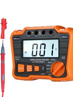 Insulation Resistance Tester DCV ACV Meter 1000V Ground Megger Megohmmeter MegOhm Voltmeter w/LCD Backlight Display