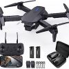 Mini Drone with Camera RC Drone Foldable Drone with Carrying Case, 2 Batteries, 90° Adjustable Lens, One Key Take Off/Land, Altitude Hold, 360° Flip, Toys Gifts for Kids and Adults