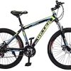 VLRA BIKE Mountain Bike 26 inch| 21 Speed |Sturdy Carbon Steel Frame Bike| Fronk Fork Suspension System | For Men and Women| (Green, 24)