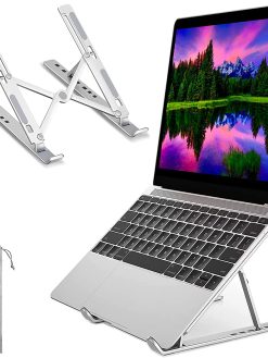 Adjustable Laptop Stand, Portable Aluminium Laptop Riser Laptop Holder for Desk, Foldable Ventilated Cooling Computer Support Stand for Apple MacBook Pro/Air, HP, Sony, Dell, More 10-15.6”