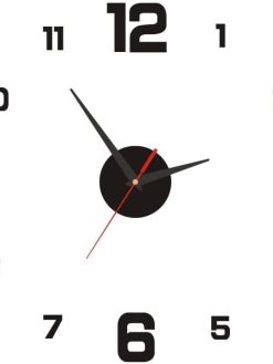 Rimozan Modern Frameless DIY Wall Clock 3D Wall Clock for Living Room Decor Modern Quiet Wall Clock Easy to Install Numbers Wall Clock for Home Office Decorations (Number)