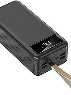 2.1A Power Bank 50000mAh Portable Charger 4 USB Ports Keychain Powerbank 50000mAh External Battery For iPhone 13 iphone 12 Laptop Samsung