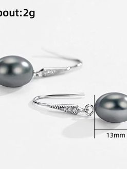 Salanda Pearl Drop Earrings Set, 925 Sterling Silver Pearl Dangle Earrings for Women Girls (C&3 pairs)