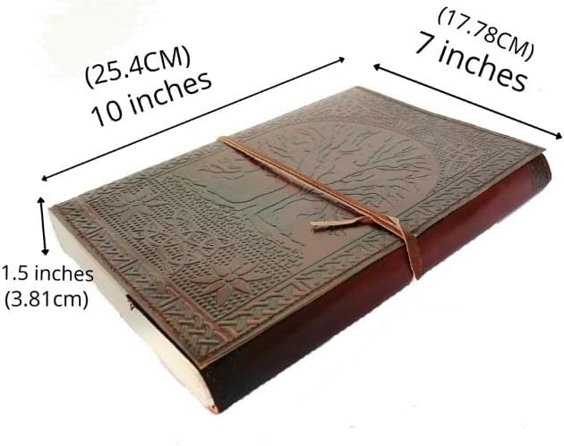 Handmade Large 10" Embossed Leather Journal Celtic Tree Of Life blank personal Diary notebook refillable gift