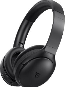 Bluetooth Headphones, SoundPEATS A6 Hybrid Active Noise Cancelling Headphones Bluetooth Earphones Over Ear Headphones, 38 Hours Playtime(ANC Off), USB-C Quick Charge, Foldable Design
