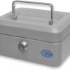 FIS FSCPTS0034GY Steel Cash Box with Key Lock, 152 mm x 115 mm x 80 mm Size, Grey