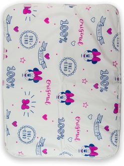 Disney Minnie Mouse 100% Waterproof Baby Diaper Changing Pad Toddler & Baby Reusable Waterproof Baby Diaper Changing Mat for Home or for Travel 47 x 64 cm, Soft & Secure & White, Multicolor
