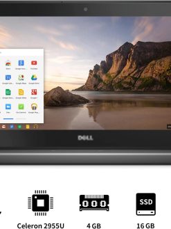 Used Chromebook 11 CB1C13 Portable Thin Laptop Intel Celeron 2955U Processor 11.6-inch Lightweight Computer 4GB RAM 16GB eMMC Small Slim Kids School PC Notebook Chrome OS Charger(Top Face Has Sticker)