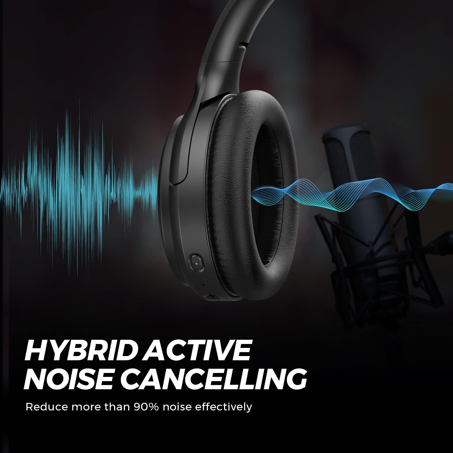 SOUNDPEATS A6 Hybrid Active Noise Cancelation Earbuds Black