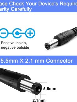 USB to DC 5V Power Cord, 5.5x2.1mm Plug Charging Cord Adapter Barrel Jack with 11 Connector (5.5x2.5, 4.8x1.7, 4.0x1.7, 4.0x1.35, 3.5x1.35, 3.0x1.1, 2.5x0.7, Micro USB, Type-C, Mini USB,LED Termina))