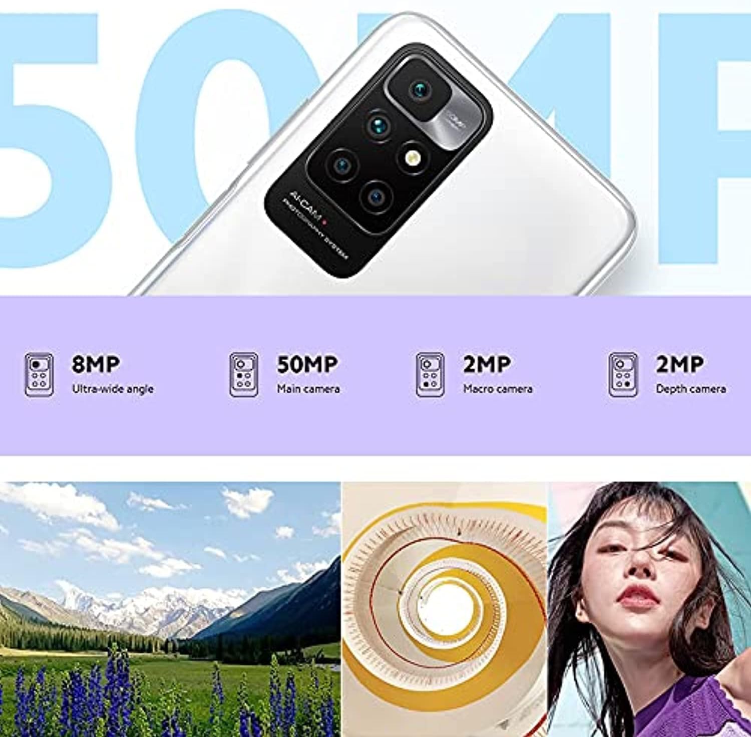 Xiaomi Redmi 10 2022 Hybrid Dual SIM 6.497 Inch FHD+ Punch Hole Display Pebble White 6GB RAM 128GB 4G LTE