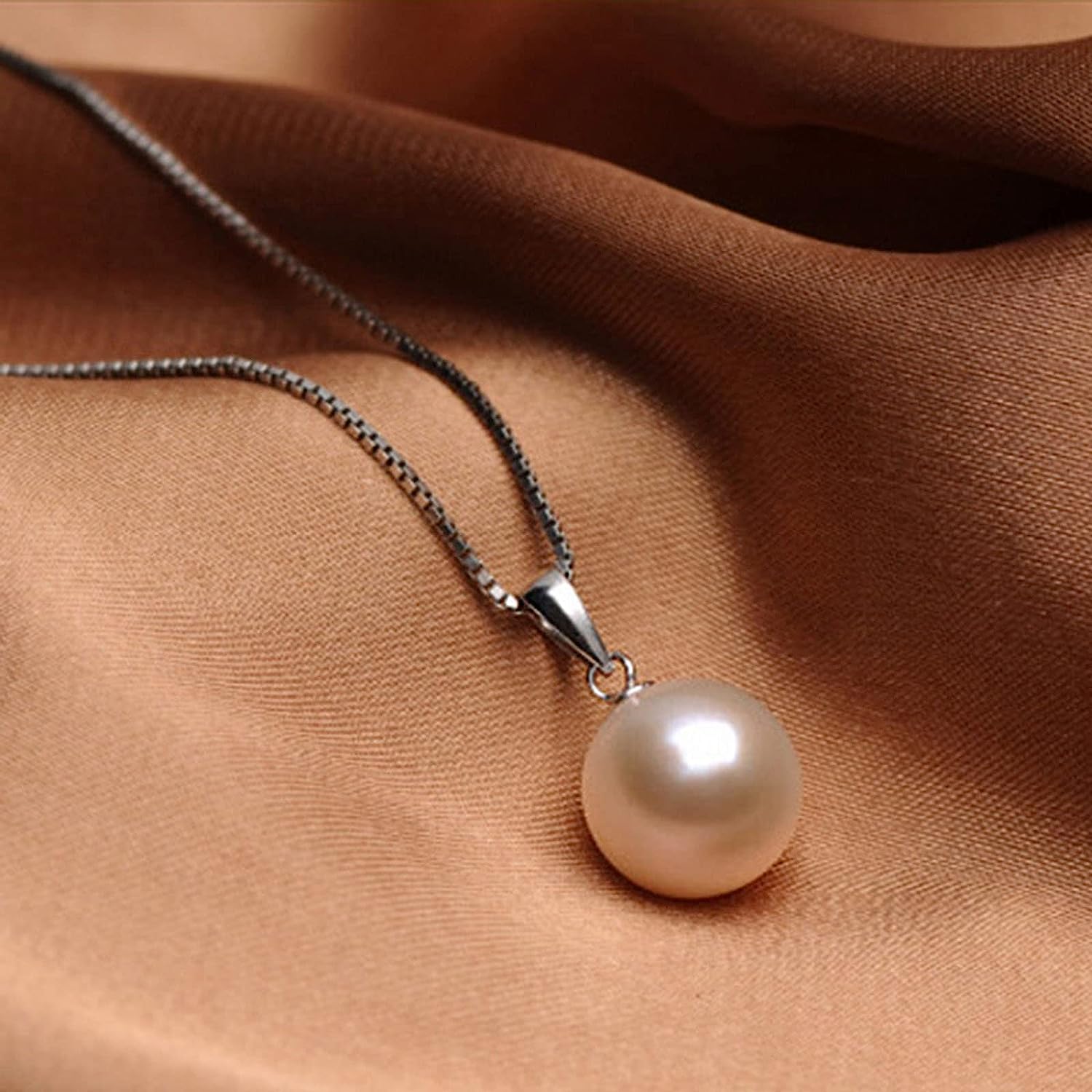 Salanda Single Pearl Necklace for Women, White Dainty CZ Pearl Drop Pendant Necklace| Elegant adjustable Chain Necklace| 18k Silver Plated Pearl Necklace for Women