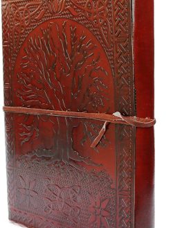 Handmade Large 10" Embossed Leather Journal Celtic Tree Of Life blank personal Diary notebook refillable gift