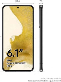 Samsung Galaxy S22 5G Mobile Phone 128GB Dual SIM Android Smartphone Phantom Black (UAE Version)