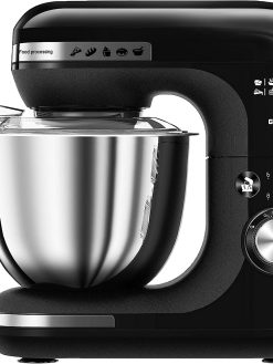 Geepas GSM43013 3 In 1 Mixer Cum Blender 600w - 7 Level Speed, 5 Litre Stainless Steel Bowl, Splash Guard |Convenient Design with Wisk, Dough Hook & Beater | 2 Years Warranty