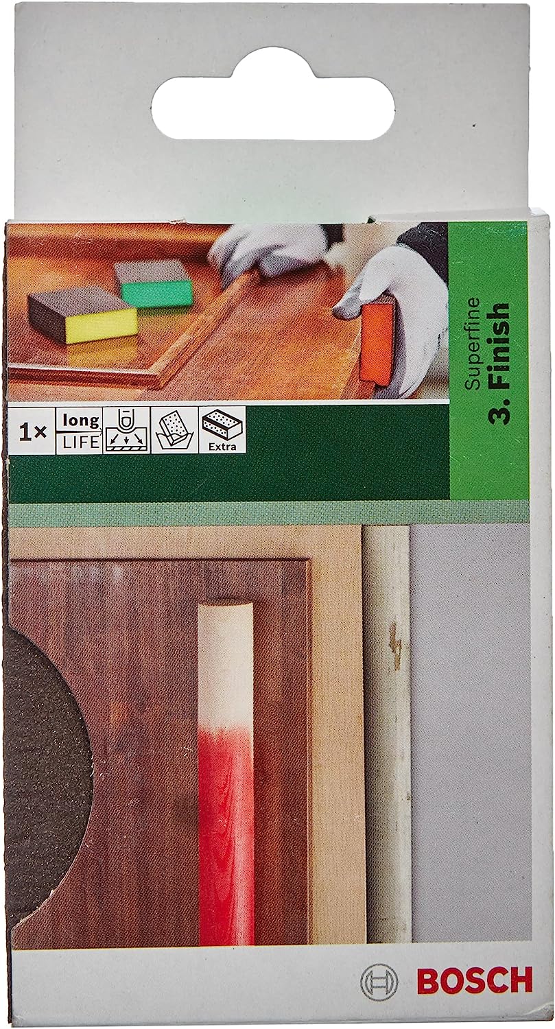 Bosch 2609256348 Diy Contour Sanding Sponge Very Fine Thread 180