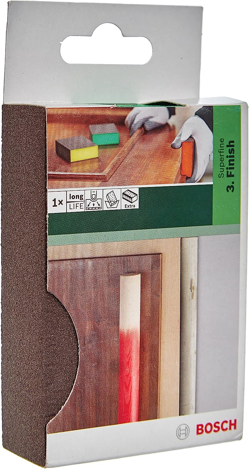 Bosch 2609256348 Diy Contour Sanding Sponge Very Fine Thread 180