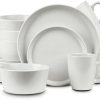DINNER SET 16 PCS, 16 Piece Kitchen Dinnerware Set, Dishes, Plates, Bowls, Mugs, Service for 4, CERAMIC DINNER SET, WHITE (WHITE)