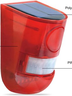 Pepisky Solar Alarm Light PIR Motion Sensor Lights 110dB Loud Siren LED Strobe Lights Outdoor IP65 Waterproof for Farm Villa Yard Barn Home