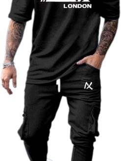 Ak Men's TrackSuit Trouser and Half Sleeve Shirt work out Gym and Sports Stritchable Fabric Sprecial Offer رجالي بدلة رياضية