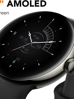 Parsonver Smart Watch Answer Make Call, AMOLED Always-on Display Bluetooth Calling Smartwatch for Android and iOS Phones with Fitness Activity Tracking, Sleep Monitor, Pedometer, Black, AIROR1