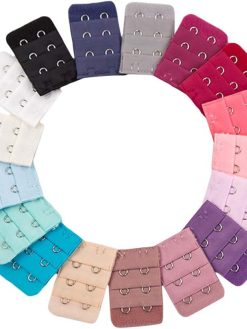 SUPVOX 20Pcs Women'S Bra Extenders 2 Hooks Bra Strap Extensions 3 Rows Elastic Bra Strap