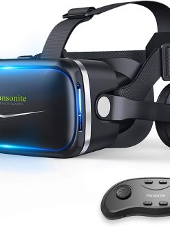 Pansonite VR Headset with Remote Control, 3D Glasses Virtual Reality Headset for VR Games & 3D Movies, Eye Care System for iPhone and Android Smartphones
