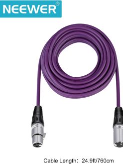 Neewer 6-Pack Audio Mic Cable Cords 24.9 feet/7.6 meters -XLR Male to XLR Female Colored Snake Cables (Purple/Red/Blue/Orange/Yellow/Green)