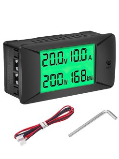 DEWIN Digital Ammeter Voltmeter, PZEM-025 DC Digital Ammeter Voltmeter Battery Tester 0~300A/300V Electric Power Watt Meter (50A)