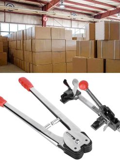ABBASALI Strapping Tensioner,Strap Tensioner Manual Banding Tools Set Packing Tool for 12-16mm Strap Sealer Tensioner