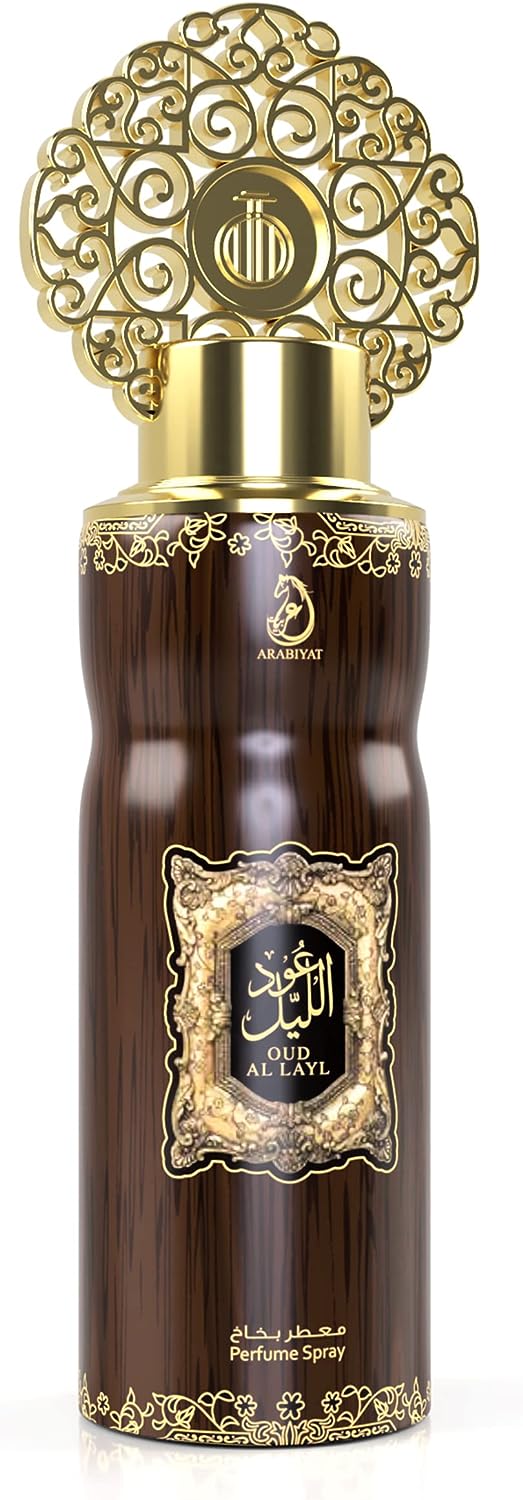 My Perfumes OUD AL LAYL from ARABIYAT 2 Pieces Perfume Gift Set for Unisex, 100 ml Eau De Parfum and 200 ml Perfume Spray