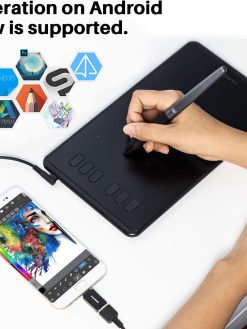Huion Inspiroy H640P Graphics Drawing Tablet 8192 Pen Pressure Levels with 6 Express Keys and Battery-Free Stylus Supports Windows, Mac OS, Android OS, Linux