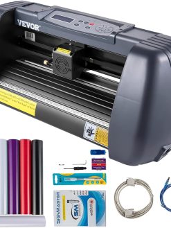 VEVOR Vinyl Cutter Machine, 375mm Vinyl Printer, Maximum Paper Feed 14 inch Plotter Printer with Adjustable Force and Speed Vinyl Cutting Machine for Sign Making Vinyl Plotter Cutter Machine