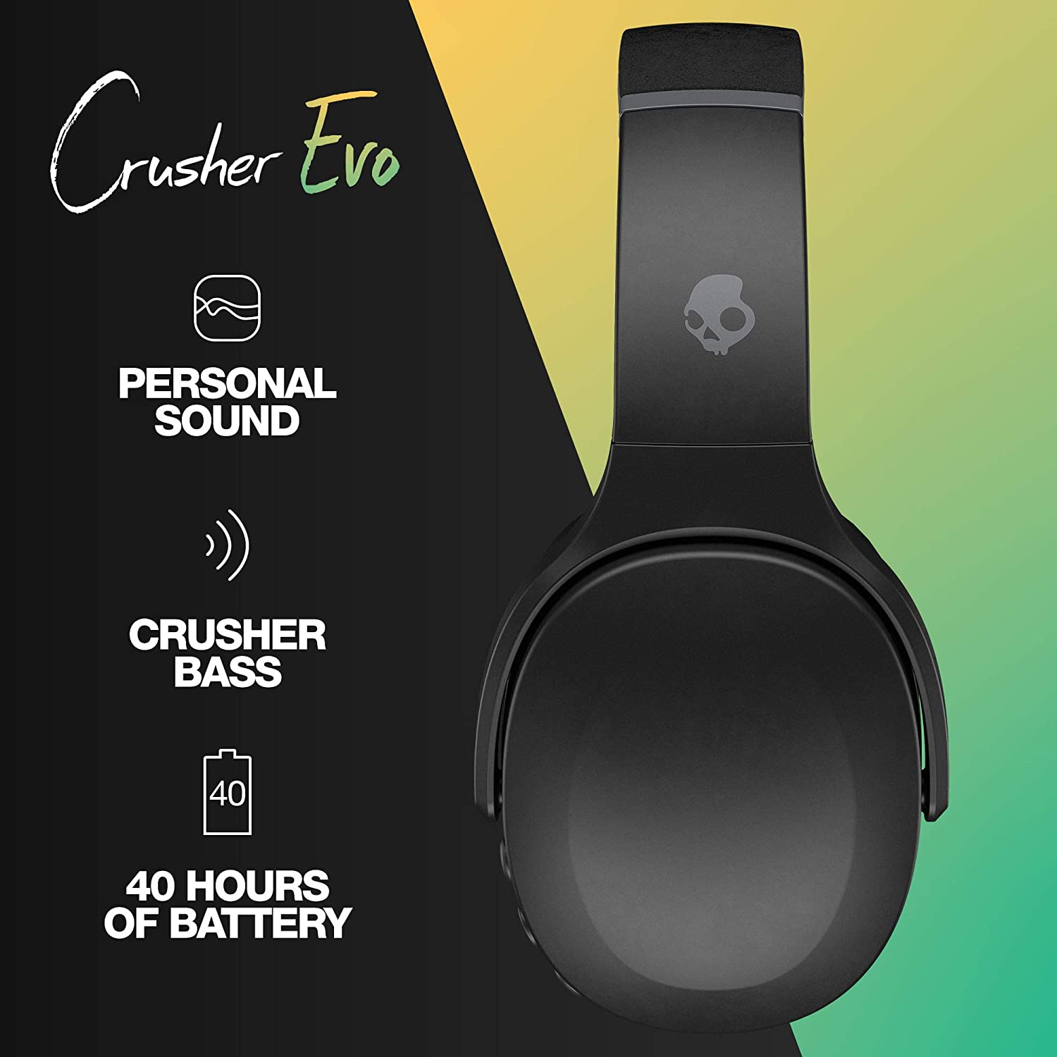 Skullcandy Crusher Evo Wireless Over-Ear-True Black