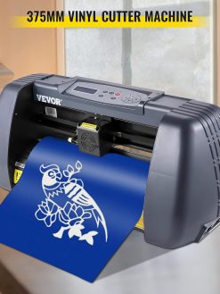 VEVOR Vinyl Cutter Machine, 375mm Vinyl Printer, Maximum Paper Feed 14 inch Plotter Printer with Adjustable Force and Speed Vinyl Cutting Machine for Sign Making Vinyl Plotter Cutter Machine