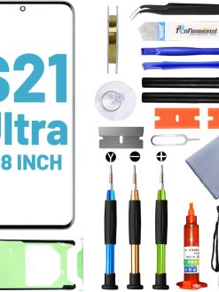 Tpyag Screen Replacement for Samsung Galaxy S21 Ultra,Replacement Screen for Galaxy S21 Ultra Series 6.8 inch,Screen Repair Kit with Waterproof Adhesive(NO OLED & Touch Digitizer)