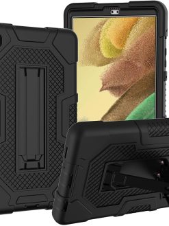 Samsung Galaxy Tab A7 Lite Case 8.7 inch 2021, 3-Layer Shockproof Rugged Protective Cover with Stand for Tab A7 Lite 8.7" Tablet SM-T220/T225 for Kids,BLACK+BLACK
