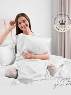 BELADOR Silky Soft Queen White Sheet Set -Luxury 6 Piece Bed Sheets for Queen Size Bed, Secure-Fit Deep Pocket Sheets with Elastic, Breathable Hotel Sheets & Pillowcase, Wrinkle Free Oeko-TEX Sheets