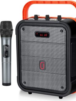 JYX Portable Karaoke Machine with Wireless Microphone, Bluetooth PA System with TWS, FM, REC, Remote Control, Supports TF Card/AUX/USB input, Ideal for Home Karaoke, Party, Meeting
