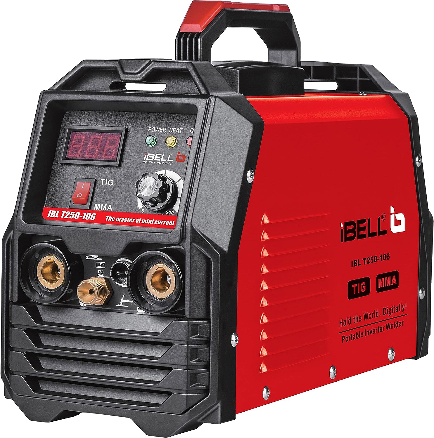 iBELL TIG/MMA Welding Machine, 250A, 220V, Inverter IGBT, Anti Stick, with 10 nos Tungsten Rods & All Accessories Included