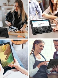 Samsung Galaxy Tab A7 Lite Case 8.7 inch 2021, 3-Layer Shockproof Rugged Protective Cover with Stand for Tab A7 Lite 8.7" Tablet SM-T220/T225 for Kids,BLACK+BLACK