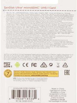 Sandisk Microsd 32Gb100Mb/S Sdsqunr-032G