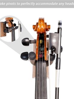 CC01V-BW Hardwood Home & Studio Wall Mount Violin Hanger - Black