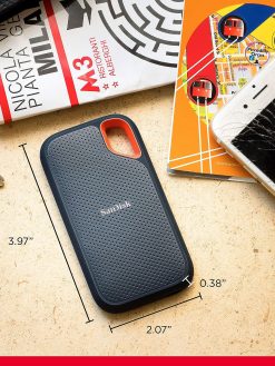 Sandisk 500Gb Extreme Portable Ssd Up To 1050Mb/S Usb C, 3.2 Gen 2 External Solid State Drive Sdssde61 500G G25, Blue, Ssd, G25